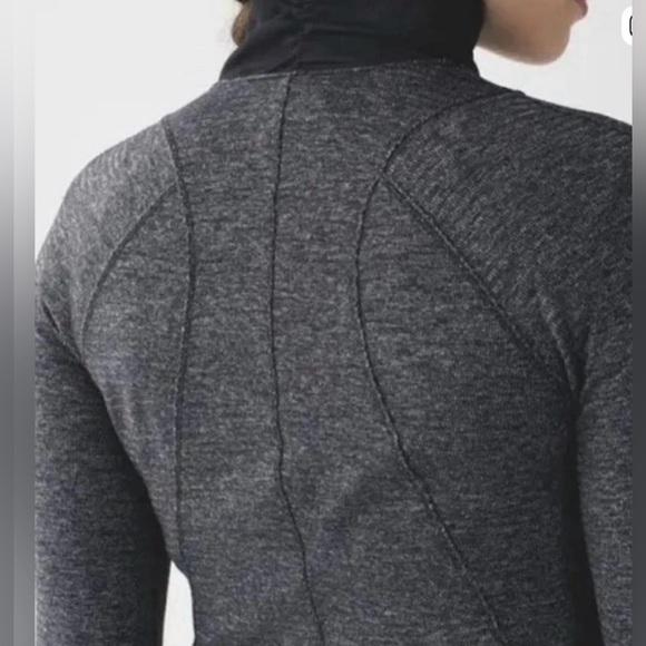 Lululemon Runderful 1/2 Zip Check Pique Black Heather Top Size 10 - Picture 3 of 11
